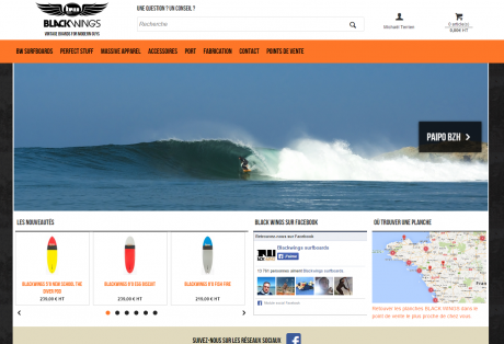 www.blackwings.fr est réalisé avec le Front Office miShop version 2, totalement responsive